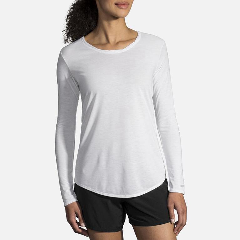Brooks Distance Women's Long Sleeve Running Shirt - White (17240-FANC)